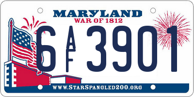 MD license plate 6AF3901
