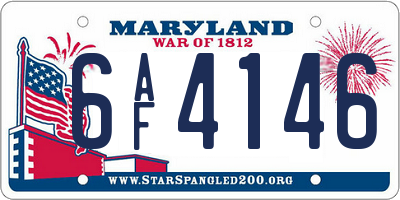 MD license plate 6AF4146