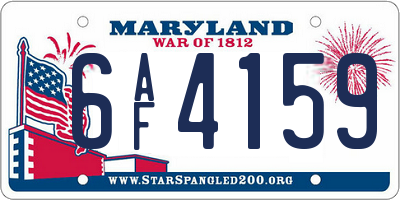 MD license plate 6AF4159