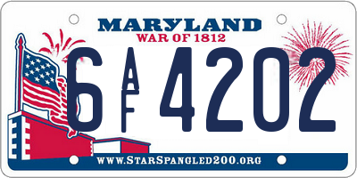 MD license plate 6AF4202