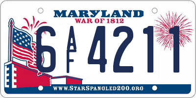MD license plate 6AF4211