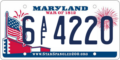 MD license plate 6AF4220