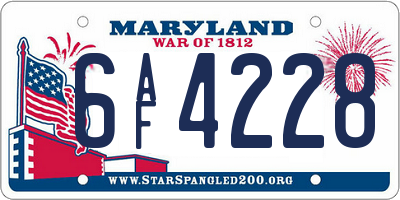 MD license plate 6AF4228