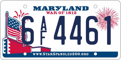 MD license plate 6AF4461