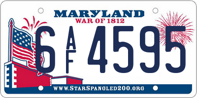 MD license plate 6AF4595