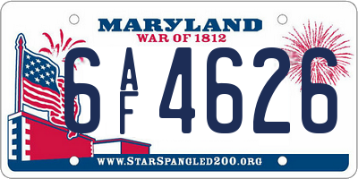 MD license plate 6AF4626