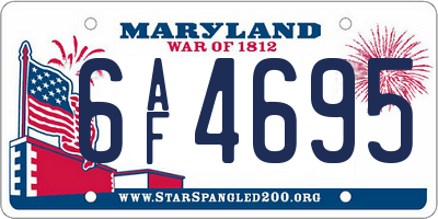 MD license plate 6AF4695