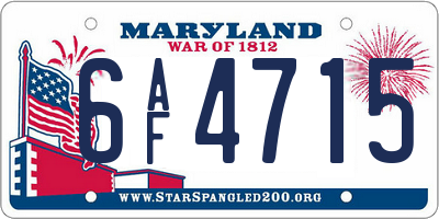 MD license plate 6AF4715