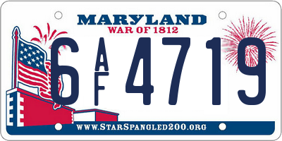 MD license plate 6AF4719