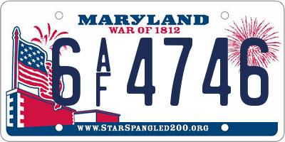 MD license plate 6AF4746