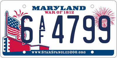 MD license plate 6AF4799