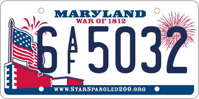 MD license plate 6AF5032