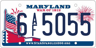 MD license plate 6AF5055