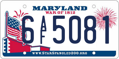 MD license plate 6AF5081