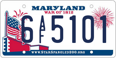 MD license plate 6AF5101