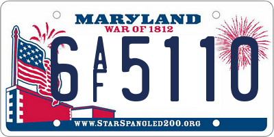 MD license plate 6AF5110