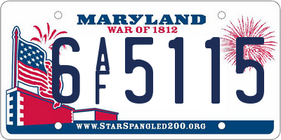 MD license plate 6AF5115