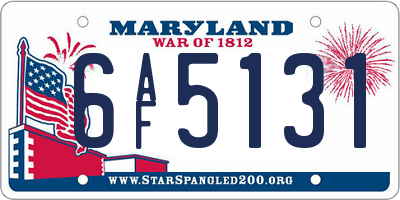 MD license plate 6AF5131