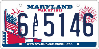 MD license plate 6AF5146