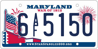MD license plate 6AF5150