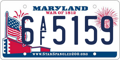 MD license plate 6AF5159