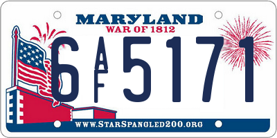 MD license plate 6AF5171