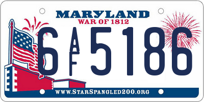MD license plate 6AF5186