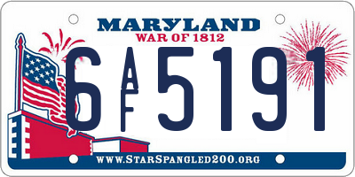 MD license plate 6AF5191