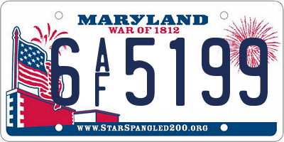 MD license plate 6AF5199