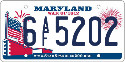 MD license plate 6AF5202