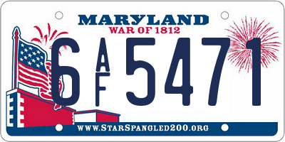 MD license plate 6AF5471