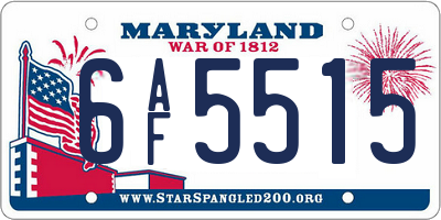 MD license plate 6AF5515