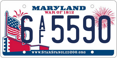 MD license plate 6AF5590
