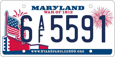 MD license plate 6AF5591