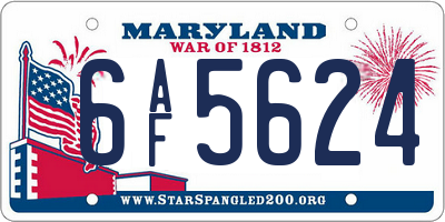 MD license plate 6AF5624