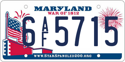MD license plate 6AF5715