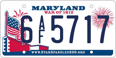 MD license plate 6AF5717