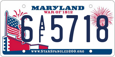 MD license plate 6AF5718