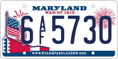 MD license plate 6AF5730