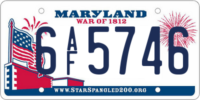 MD license plate 6AF5746
