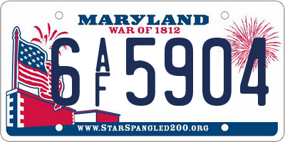 MD license plate 6AF5904