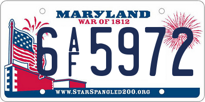 MD license plate 6AF5972