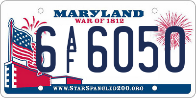 MD license plate 6AF6050