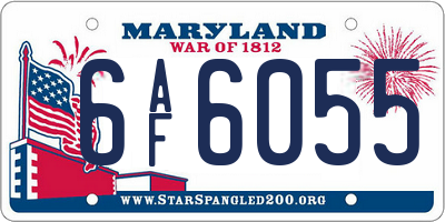 MD license plate 6AF6055