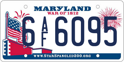 MD license plate 6AF6095