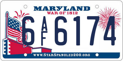 MD license plate 6AF6174