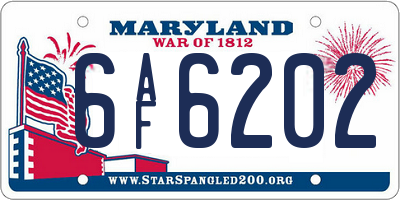 MD license plate 6AF6202