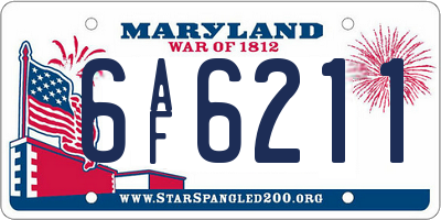 MD license plate 6AF6211