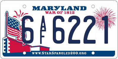 MD license plate 6AF6221