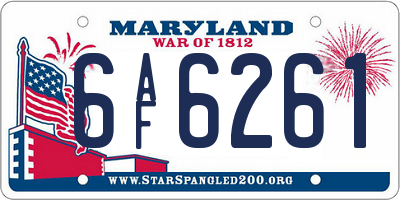 MD license plate 6AF6261